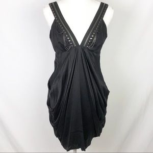 Affliction black label 92% silk blend mini dress